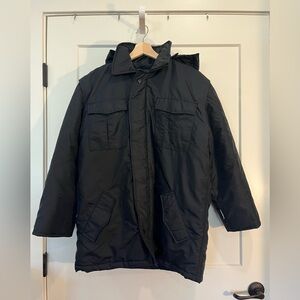 Vintage Evin Telescopic Sleeve Men's Parka Black Cold Weather Jacket Sz S